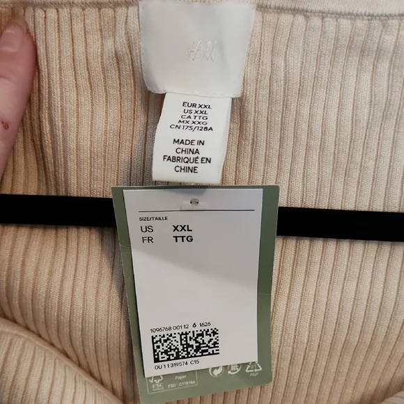 H&M Cream Ribbed Knit Sweater - Picture 2 of 7